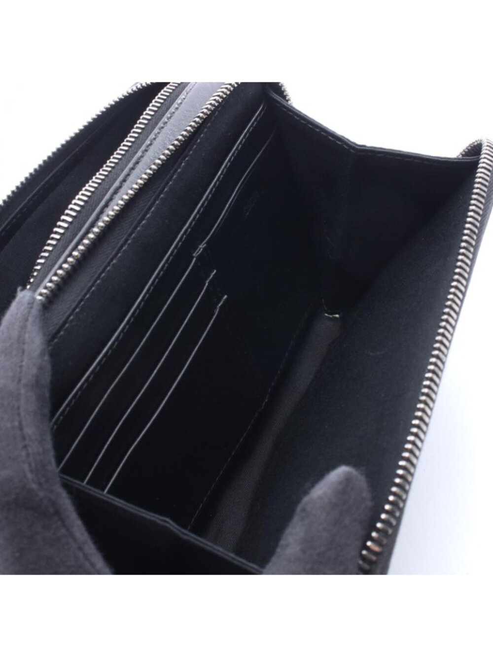Dior Shoulder Bag CD Diamond Messenger Pouch Gray Black Canvas Leather - Picture 4 of 7